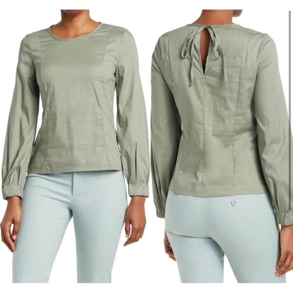 CLUB MONACO TIE NECK BALLOON SLEEVE TOP NWT SIZE 0